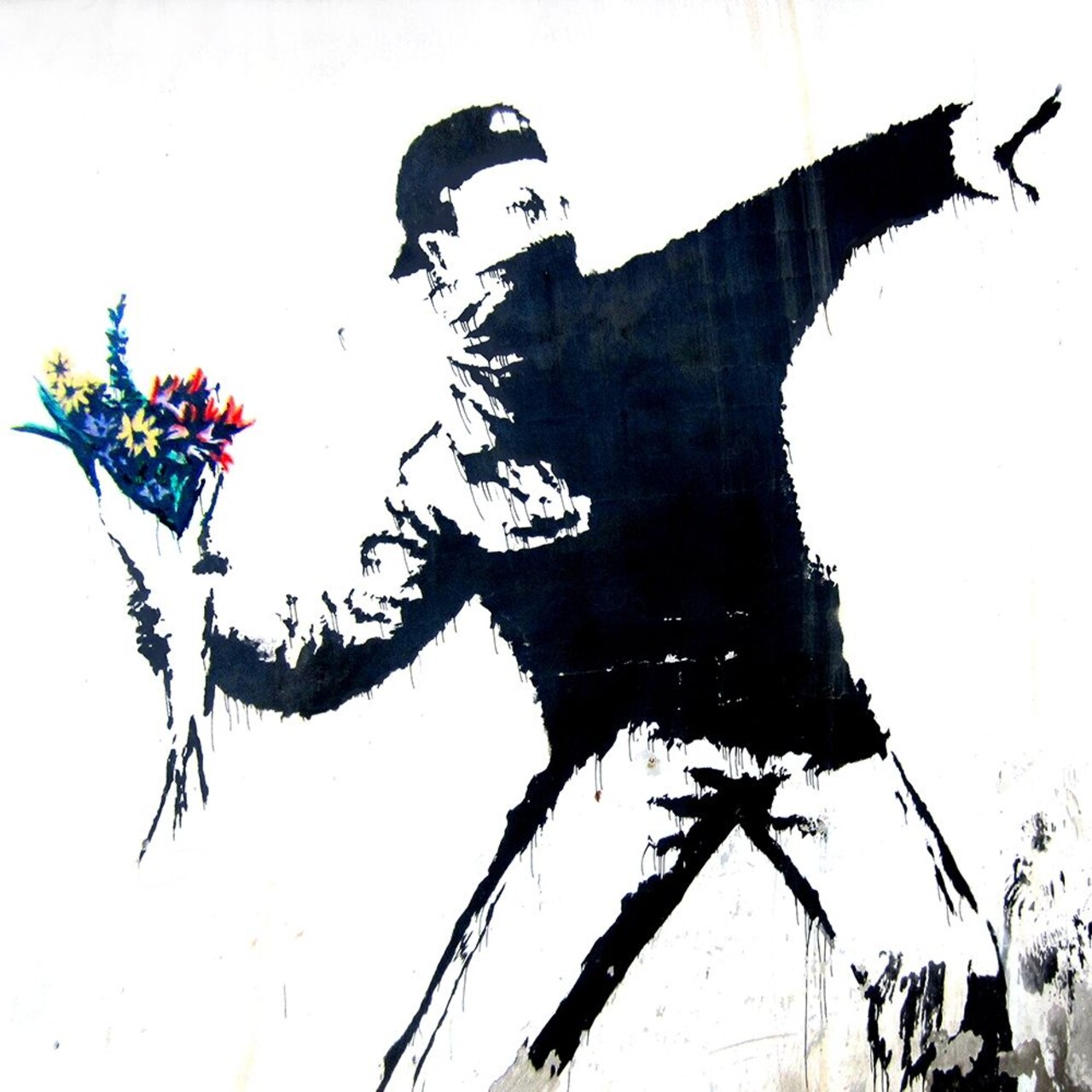Bethlehem, Palestine (graffiti attributed to Banksy, detail) Poster Print by Anonymous (attributed to Banksy) Anonymous (attributed to Banksy) (12 x 12)